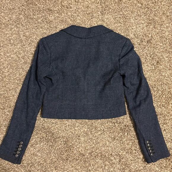 Veronica Beard Fabiola Glen Plaid Peak Lapel Crop Blazer size 0 - Picture 5 of 12